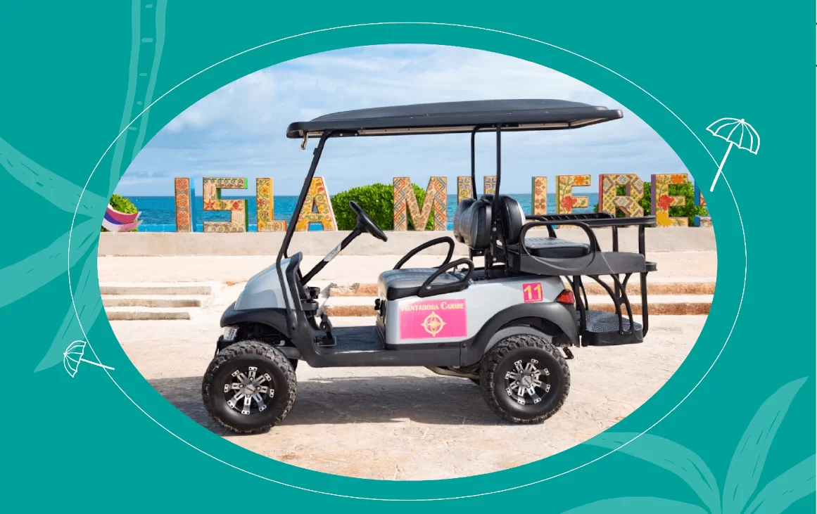 How much does it cost to rent a golf cart on Isla mujeres?